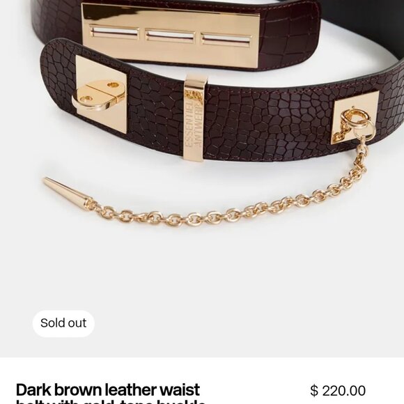 Essentiel Antwerp Dark brown leather waist belt main image 6